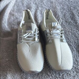 Soft White and Silver Sneakers